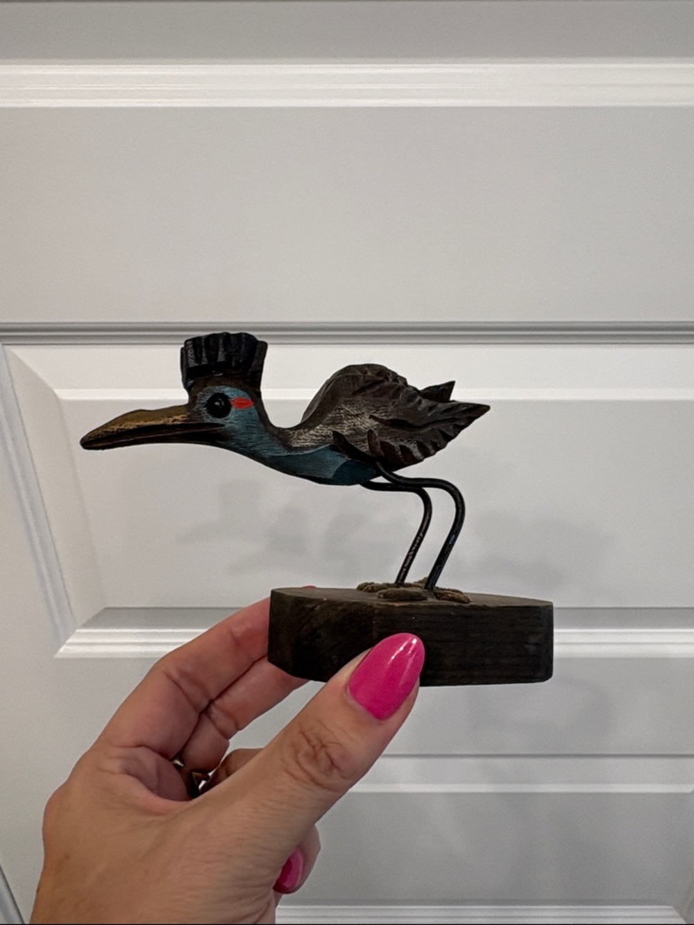 J.Vincent Decorative Wooden Roadrunner Carving